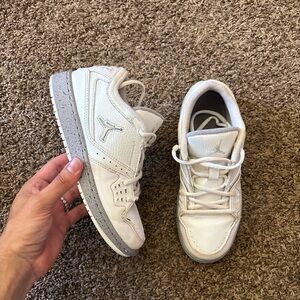 Jordan Kids White and Light Gray Low-Top Sneakers